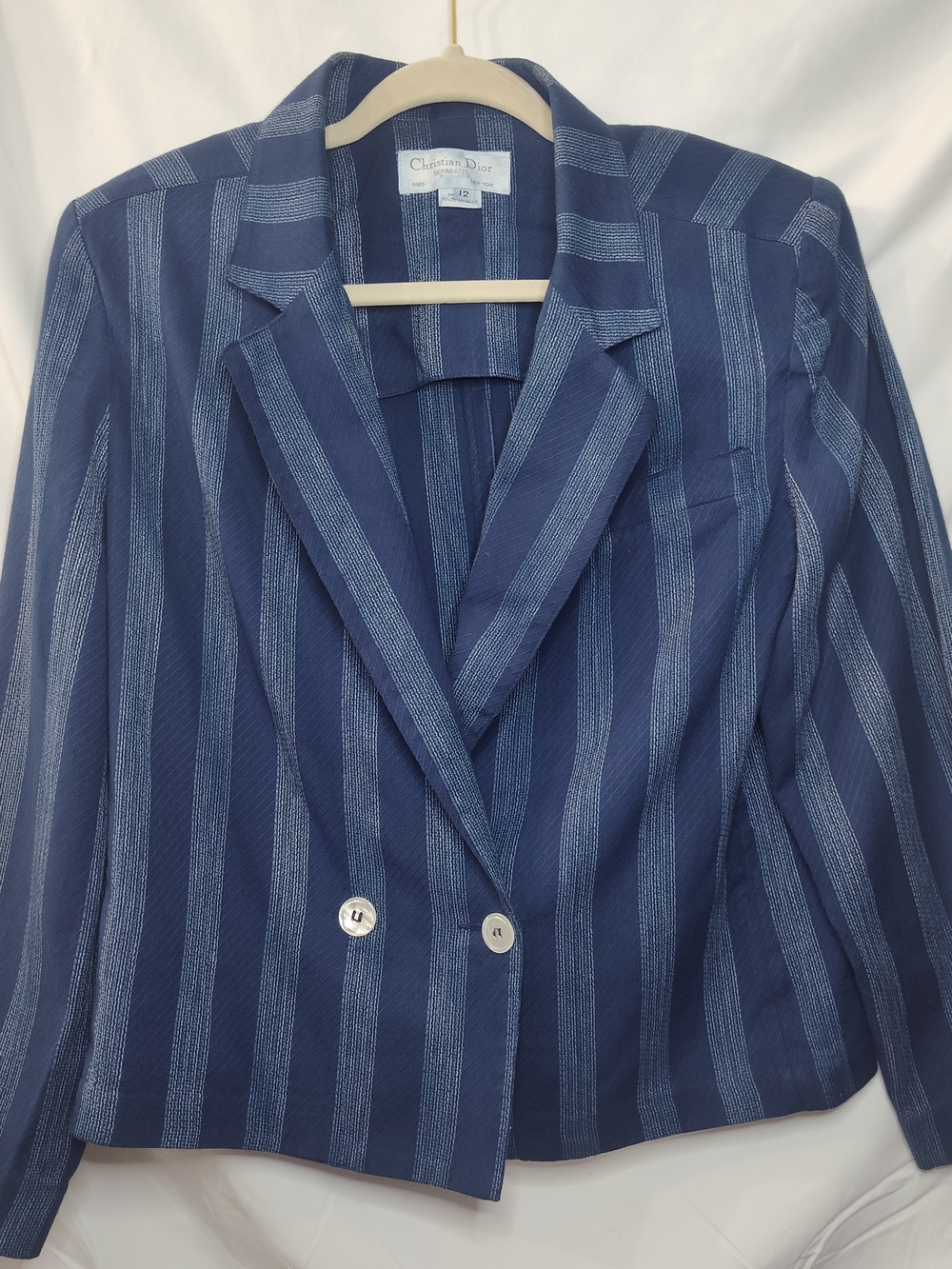 Dior Navy Striped Double-Breasted Women's Blazer